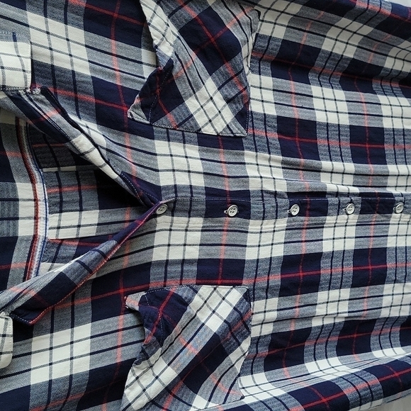 Plus size Jachs Girlfriend Flannel Cap Sleeve Shirt - Picture 6 of 8